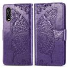 For Vivo Y7s / S1 Butterfly Love Flowers Embossing Horizontal Flip Leather Case with Holder & Card Slots & Wallet & Lanyard(Dark Purple) - 1