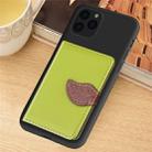 For iPhone 11 Litchi Pattern Card Bag Wallet Bracket + TPU Phone Case with Card Slot Wallet Bracket Function(Green) - 1
