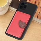 For iPhone 11 Pro Max Litchi Pattern Card Bag Wallet Bracket + TPU Phone Case with Card Slot Wallet Bracket Function(Red) - 1