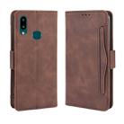 For Galaxy A10s Wallet Style Skin Feel Calf Pattern Leather Case with Separate Card Slot(Brown) - 1