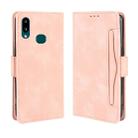 For Galaxy A10s Wallet Style Skin Feel Calf Pattern Leather Case with Separate Card Slot(Pink) - 1
