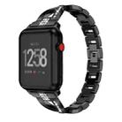 For Fitbit Versa / Fitbit Versa 2 / Fitbit Versa Lite Edition Universal X-shaped Metal Strap(Black) - 1