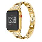 For Fitbit Versa / Fitbit Versa 2 / Fitbit Versa Lite Edition Universal X-shaped Metal Strap(Gold) - 1