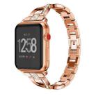 For Fitbit Versa / Fitbit Versa 2 / Fitbit Versa Lite Edition Universal X-shaped Metal Strap(Rose Gold) - 1