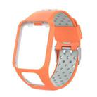 For TomTom Spark Runner 2 / 3 Strap Universal Model Two Color Silicone Replacement Wristband(Orange Gray) - 1