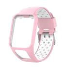 For TomTom Spark Runner 2 / 3 Strap Universal Model Two Color Silicone Replacement Wristband(Pink White) - 1