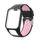 For TomTom Spark Runner 2 / 3 Strap Universal Model Two Color Silicone Replacement Wristband(Black Pink) - 1