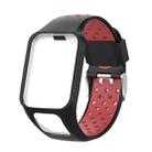 For TomTom Spark Runner 2 / 3 Strap Universal Model Two Color Silicone Replacement Wristband(Black Red) - 1