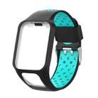 For TomTom Spark Runner 2 / 3 Strap Universal Model Two Color Silicone Replacement Wristband(Black Lake Blue) - 1