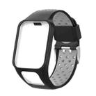 For TomTom Spark Runner 2 / 3 Strap Universal Model Two Color Silicone Replacement Wristband(Black Gray) - 1