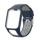 For TomTom Spark Runner 2 / 3 Strap Universal Model Two Color Silicone Replacement Wristband(Blue Grey) - 1