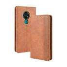 For Nokia 7.2 / Nokia 6.2 Magnetic Buckle Retro Crazy Horse Texture Horizontal Flip Leather Case , with Holder & Card Slots & Photo Frame(Brown) - 1