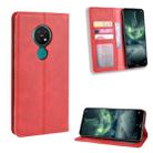 For Nokia 7.2 / Nokia 6.2 Magnetic Buckle Retro Crazy Horse Texture Horizontal Flip Leather Case , with Holder & Card Slots & Photo Frame(Red) - 11