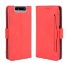 For Galaxy A80 / A90 Wallet Style Skin Feel Calf Pattern Leather Case ,with Separate Card Slot(Red) - 1