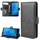 For Motorola Moto E6 Wallet Stand Leather Cell Phone Case with Wallet & Holder & Card Slots(Black) - 1