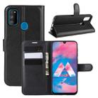 For Galaxy M30s Wallet Stand Leather Cell Phone Case with Wallet & Holder & Card Slots(Black) - 1