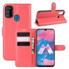 For Galaxy M30s Wallet Stand Leather Cell Phone Case with Wallet & Holder & Card Slots(Red) - 1