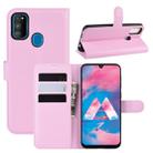 For Galaxy M30s Wallet Stand Leather Cell Phone Case with Wallet & Holder & Card Slots(Pink) - 1