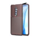 For Xiaomi Redmi Note 8 Pro Carbon Fiber Texture Shockproof TPU Case(Brown) - 1
