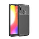 For Moto E6 Plus Beetle Series Carbon Fiber Texture Shockproof TPU Case(Black) - 1