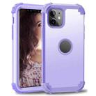 For iPhone 11 PC+ Silicone Three-piece Anti-drop Mobile Phone Protective Back Cover(Light purple) - 1