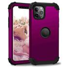 For iPhone 11 Pro Max PC+ Silicone Three-piece Anti-drop Mobile Phone Protective Back Cover(Drak purple) - 1