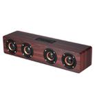 W8 Bluetooth 4.2 Speaker Four Louderspeakers Super Bass Subwoofer with Mic 3.5mm Support TF Card(Red Wood) - 1