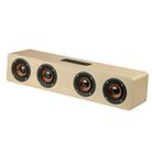 W8 Bluetooth 4.2 Speaker Four Louderspeakers Super Bass Subwoofer with Mic 3.5mm Support TF Card(Bin Wood) - 1