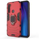 For Xiaomi Redmi Note8 PC + TPU Shockproof Protective Case with Magnetic Ring Holder(Red) - 1