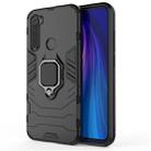 For Redmi Note8 Pro PC + TPU Shockproof Protective Case with Magnetic Ring Holder(Black) - 1