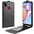 For Samsung Galaxy A10s / M10s Crazy Horse Vertical Flip Leather Protective Case with Card Slot(Black) - 1