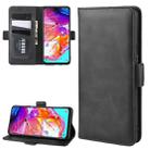 For Galaxy A20s Wallet Stand Leather Cell Phone Case with Wallet & Holder & Card Slots(Black) - 1