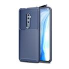 For OPPO Reno2 Carbon Fiber Texture Shockproof TPU Case(Blue) - 1