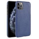 For iPhone 11 Pro Max Shockproof Crocodile Texture PC + PU Case(Blue) - 1