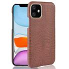 For iPhone 11 Shockproof Crocodile Texture PC + PU Case(Brown) - 1