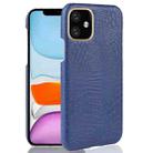 For iPhone 11 Shockproof Crocodile Texture PC + PU Case(Blue) - 1