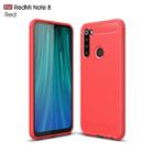 For Xiaomi Redmi Note 8 Brushed Texture Carbon Fiber TPU Case(Red) - 1