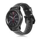 For Samsung Galaxy Watch Active 2 22mm Tree Leather Sports Watch Band(Black) - 1