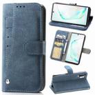 For Galaxy Note10+ Rotary Card Matte PU Leather Case with Card Slots & Photo Frame & Holder(Blue) - 1