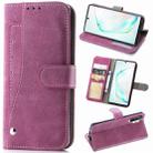 For Galaxy Note10+ Rotary Card Matte PU Leather Case with Card Slots & Photo Frame & Holder(Magenta) - 1