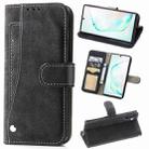 For Galaxy Note 10 Matte Rotary Card PU Leather Case with Card Slots & Photo Frame & Holder(Black) - 1