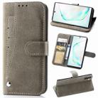 For Galaxy Note 10  Rotary Card Matte PU Leather Case with Card Slots & Photo Frame & Holder(Gray) - 1