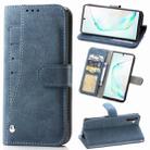 For Galaxy Note 10 Rotary Card Matte PU Leather Case with Card Slots & Photo Frame & Holder(Blue) - 1