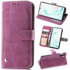 For Galaxy Note 10 Rotary Card Matte PU Leather Case with Card Slots & Photo Frame & Holder(Magenta) - 1