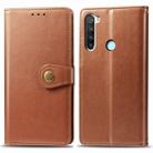 For Xiaomi Redmi Note 8 Retro Solid Color Leather Buckle Phone Case with Lanyard & Photo Frame & Card Slot & Wallet & Stand Function(Brown) - 1