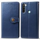 For Xiaomi Redmi Note 8 Retro Solid Color Leather Buckle Phone Case with Lanyard & Photo Frame & Card Slot & Wallet & Stand Function(Blue) - 1