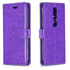 For Nokia 4.2 Crazy Horse Texture Horizontal Flip Leather Case with Holder & Card Slots & Wallet & Photo Frame(Purple) - 1