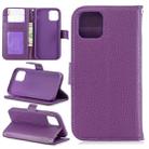 For iPhone 11 Pro Lychee Texture Horizontal Flip Leather Casewith Holder & Card Slots & Wallet & Photo Frame(purple) - 1