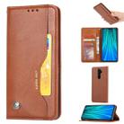 For Xiaomi Redmi Note8 Pro Knead Skin Texture Horizontal Flip Leather Case with Photo Frame & Holder & Card Slots & Wallet(Brown) - 1