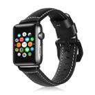 For Apple Watch 3 / 2 / 1 Generation 38mm Universal Tree Leather Watch Band(Black) - 1